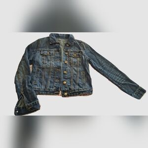 Stylish Dark Wash Denim Jacket with Button Front